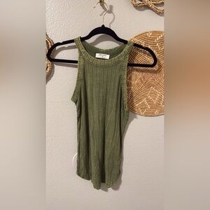 Zenana Outfitters Olive Ribbed Tank Top